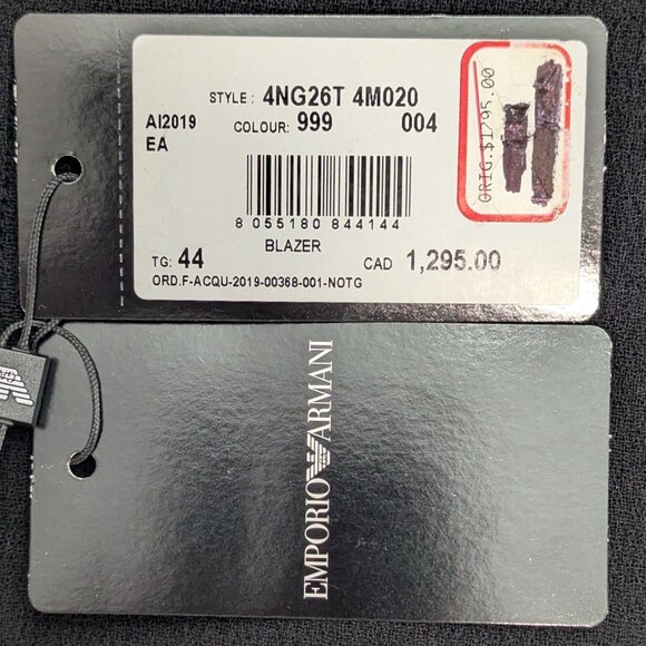 Emporio Armani, Black Wool contemporary, short jacket - Size EU44 - Picture 8 of 11